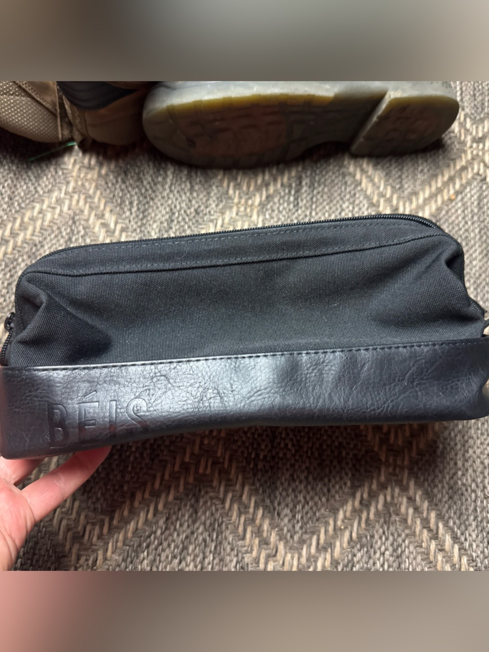 BEIS Dopp Kit Toiletry Bag Black - Travel Cosmetic Organizer Case